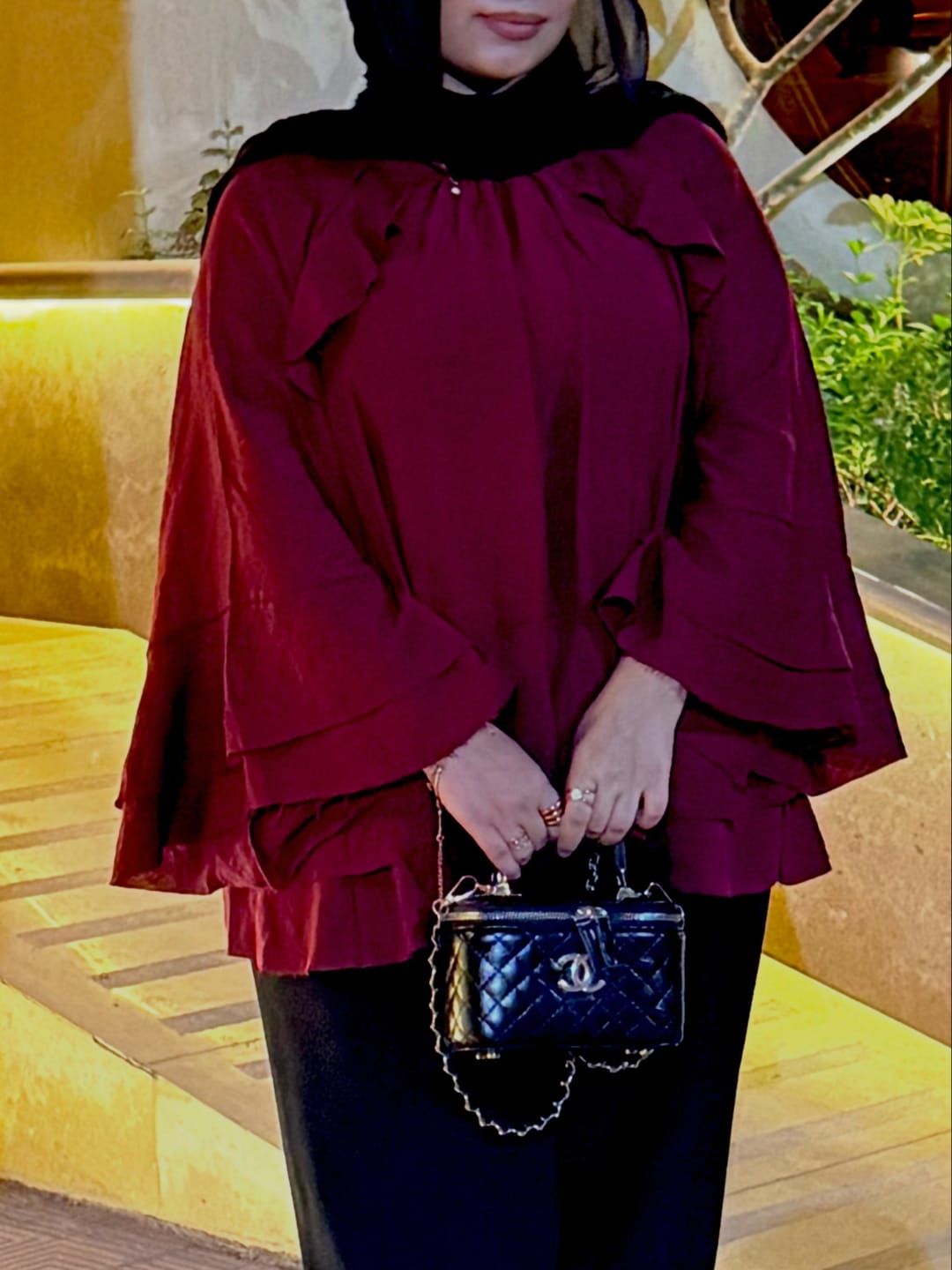 Customer photo review of Luna Ruffled Blouse