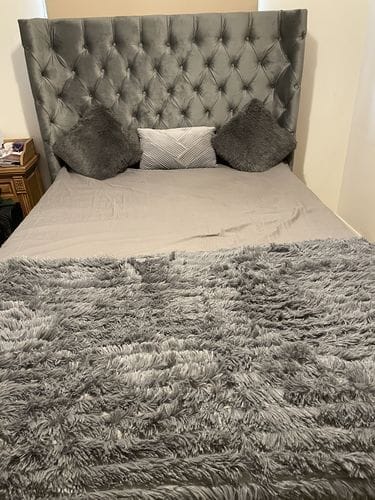 Customer photo review of Clayton Curve Wingback Winged Bed
