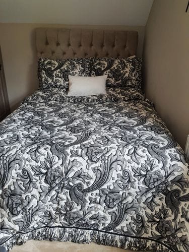 Customer photo review of Mila Designer Sleigh Scroll Storage Drawer Divan Bed
