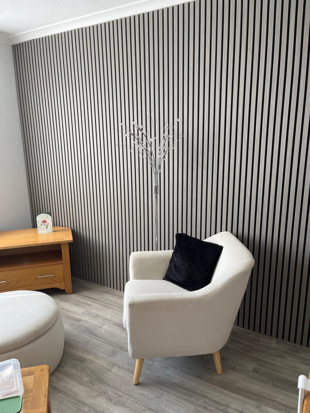 Customer photo review of Grey Oak Acoustic Wall Panel