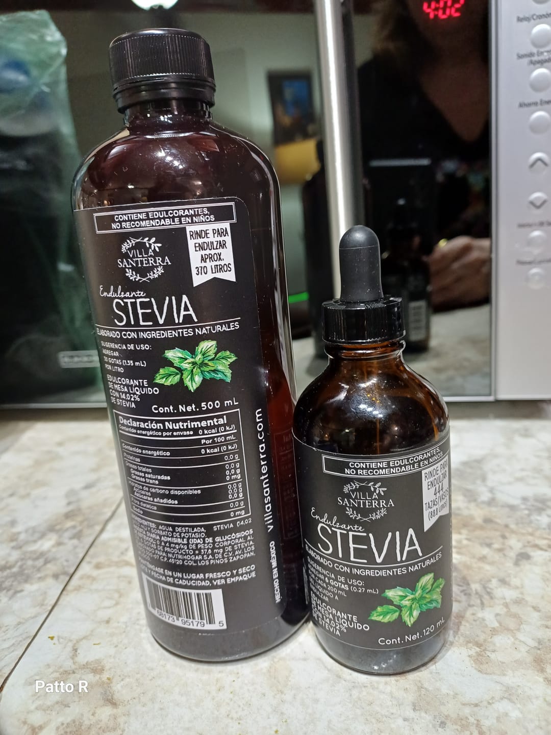 Customer photo review of Stevia Líquida Villa Santerra 500 ML Para Food Service