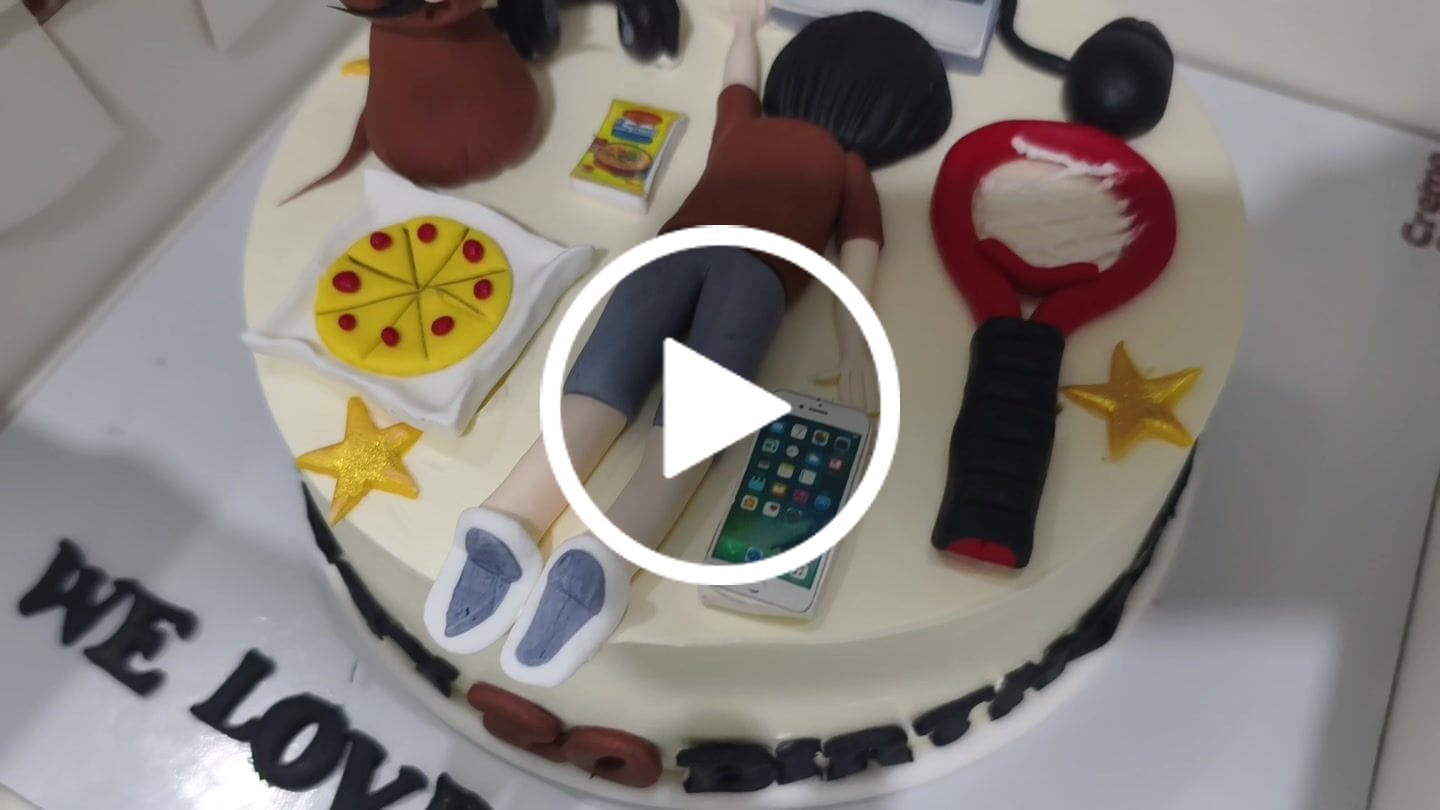 Customer video review of Lazy Laptop Lover Custom Cake