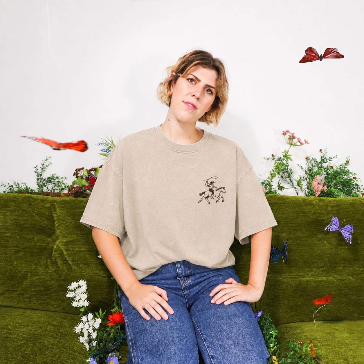 Customer photo review of Coastal Cowgirl Club Washed Print Tee