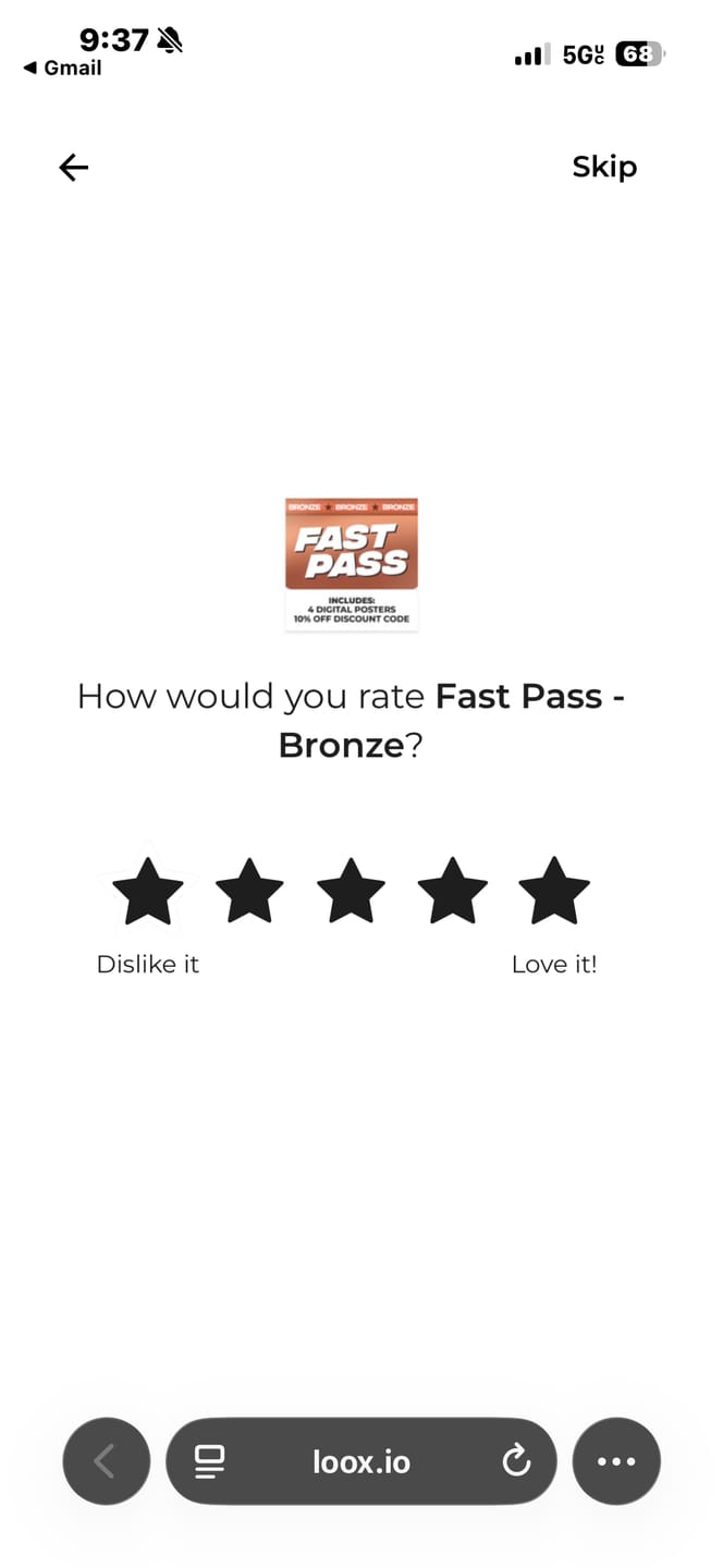 Customer photo review of Fast Pass - Bronze