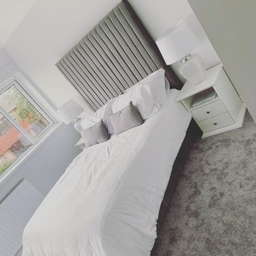 Customer photo review of Hugo Lines Panel Wide Headboard Bed