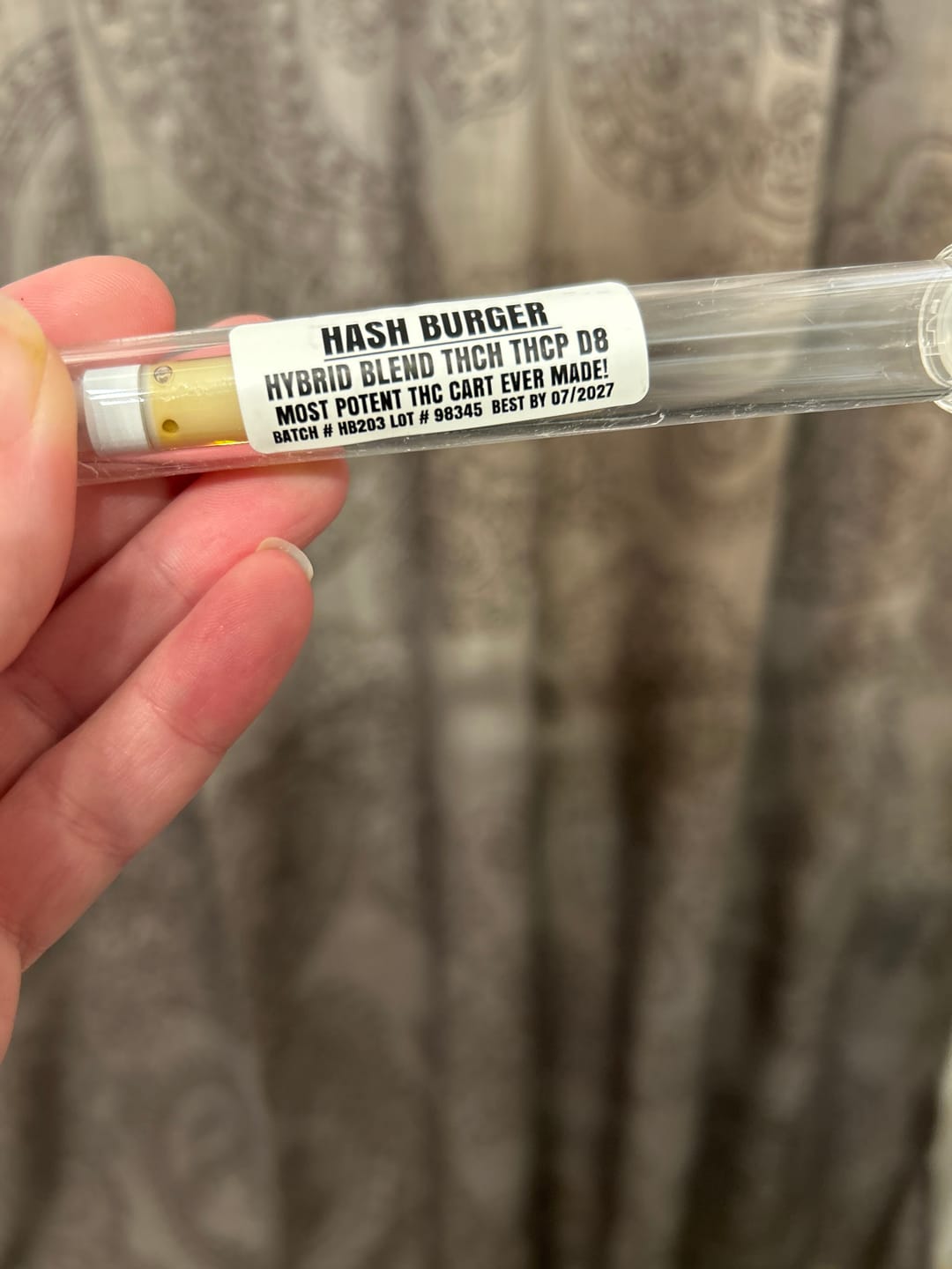 Customer photo review of Hash Burger THC Cart 1g Hybrid