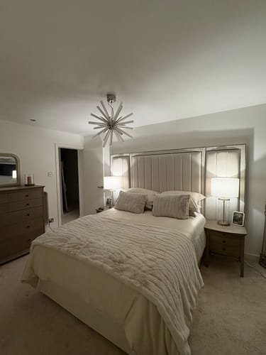 Customer photo review of Harold Wide Headboard Panelled Stripe Storage Drawer Divan Bed