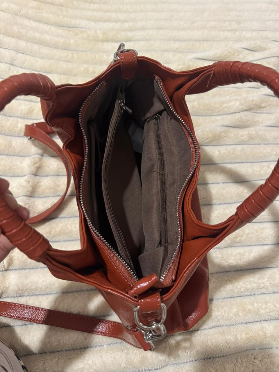 Customer photo review of Carrina – Soft Leather Everyday Hobo Bag