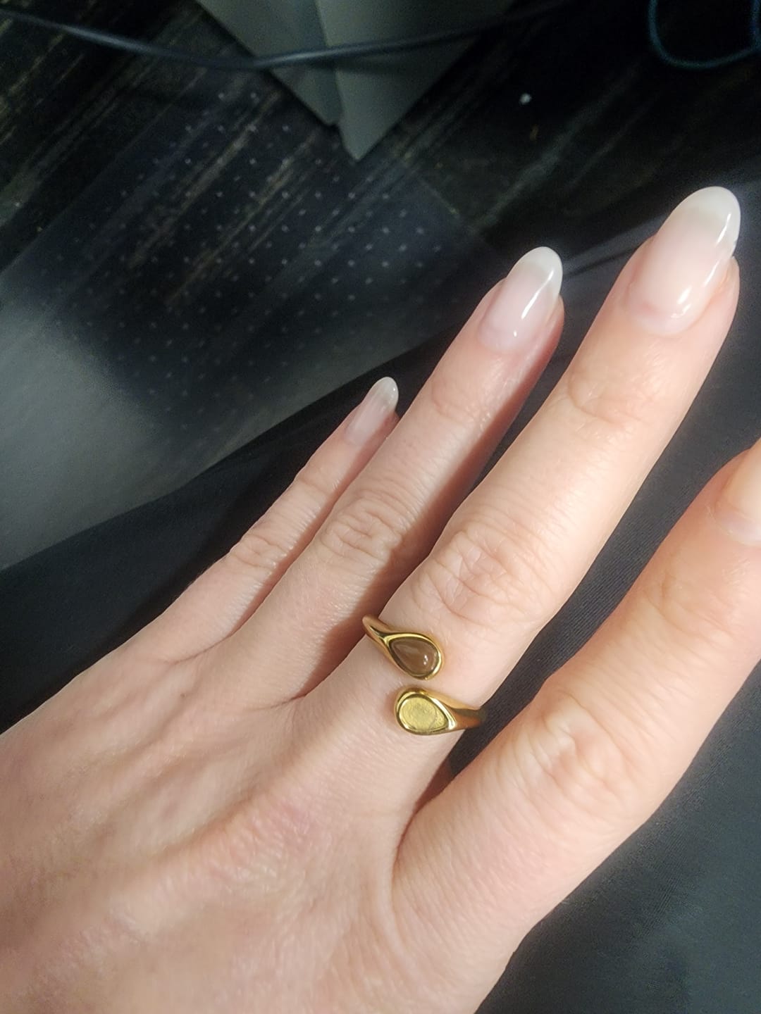 Customer photo review of Tiger Eye Stone Wrap Ring