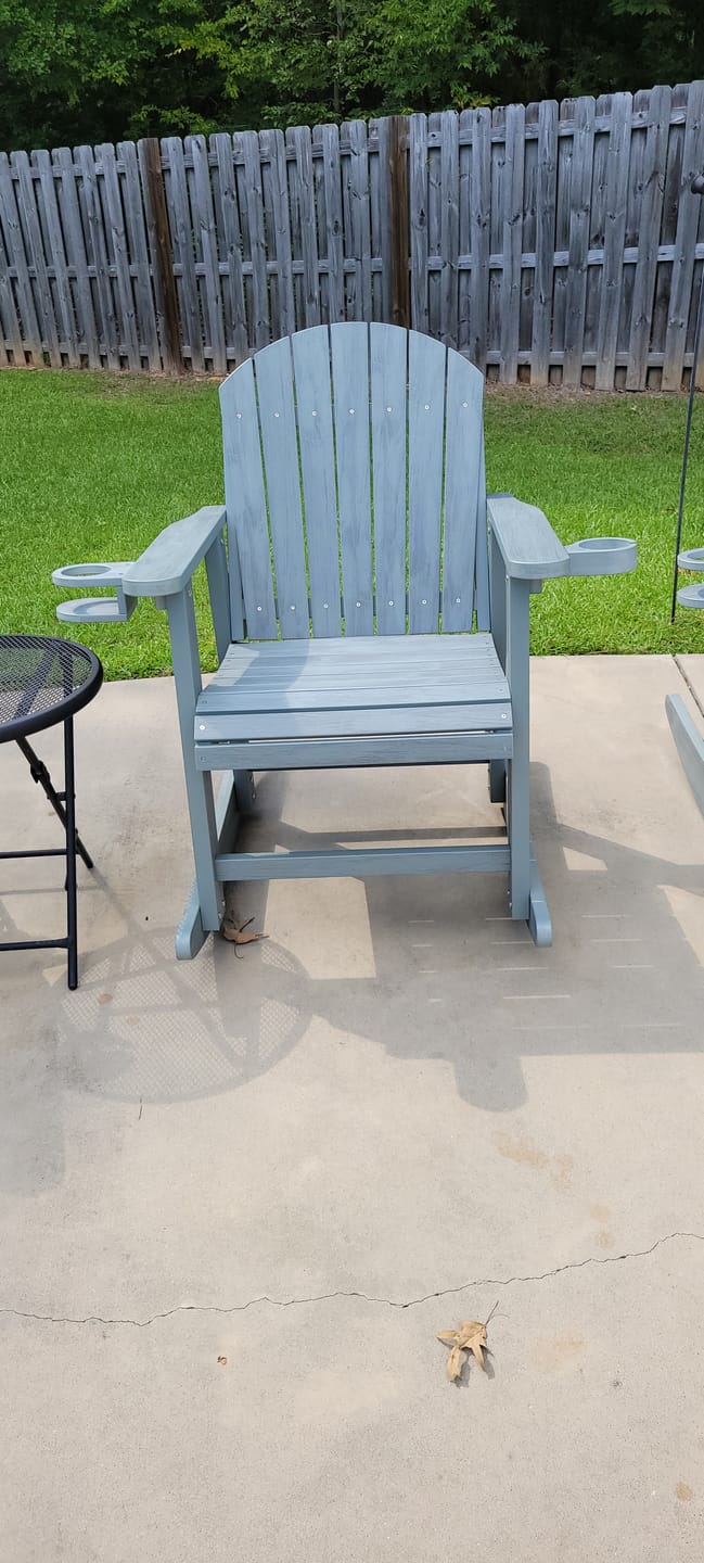 Customer photo review of Adirondack Porch Rocker With Wine & Cup Holders