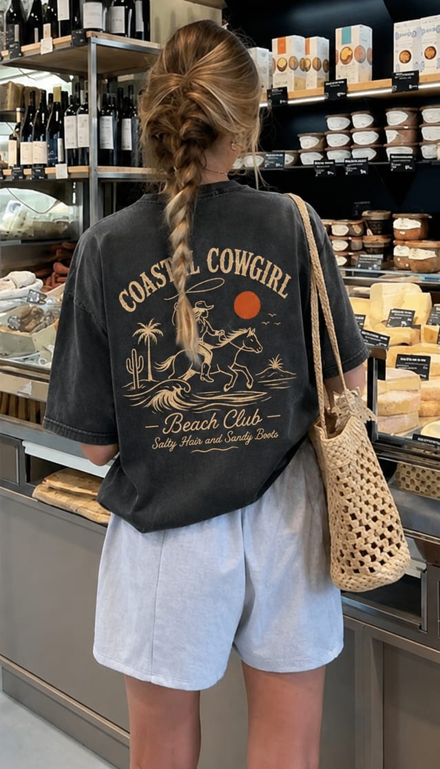 Customer photo review of Coastal Cowgirl Club Washed Print Tee