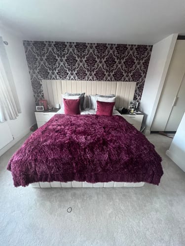 Customer photo review of Harper Wide Headboard Panelled Stripe Bed