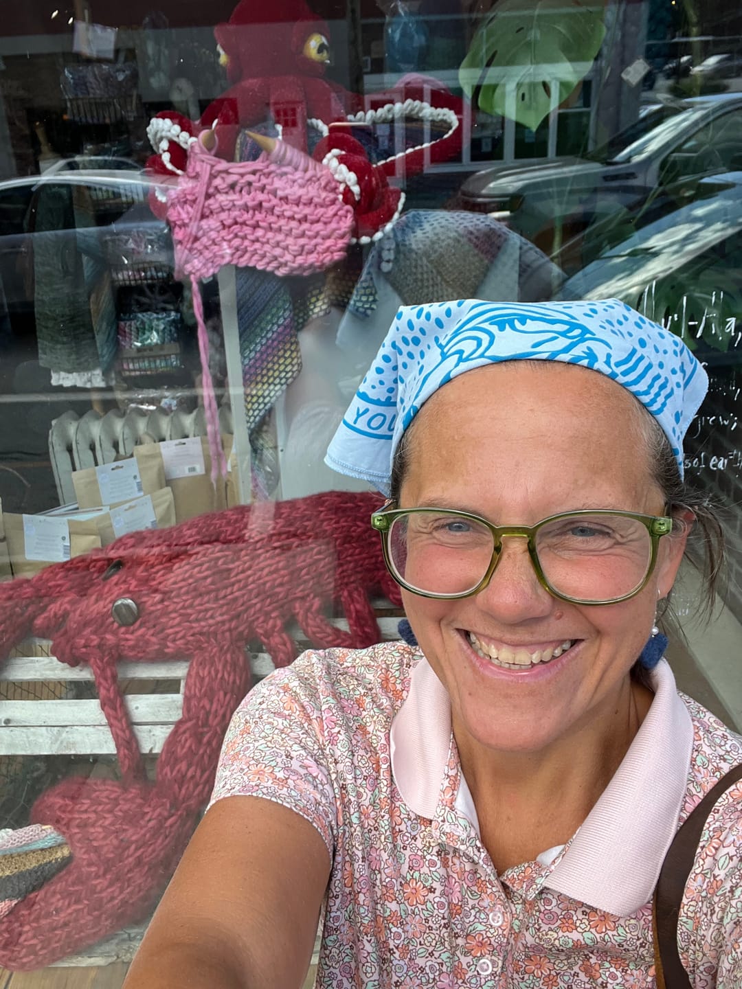 Customer photo review of Knit Together Bandana