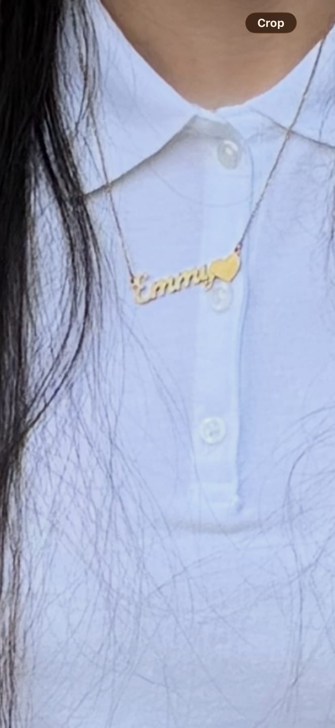 Customer photo review of Name Heart Necklace