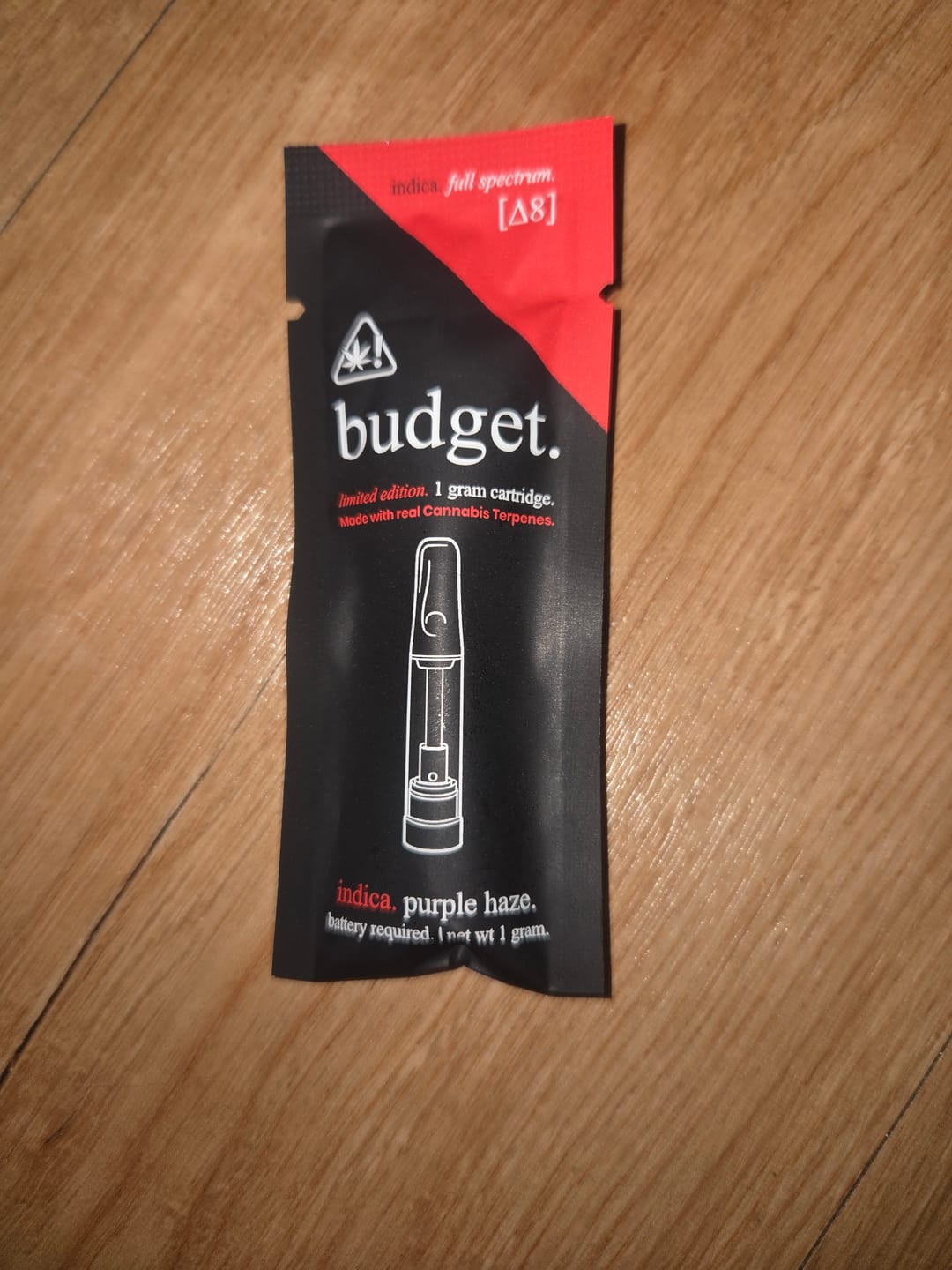 Customer photo review of 1 Gram Delta-8 THC Full Spectrum Vape Cartridge | Purple Haze - Indica