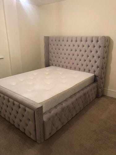 Customer photo review of Jamie Upholstered Sides Fabric Luxury Designer Bed