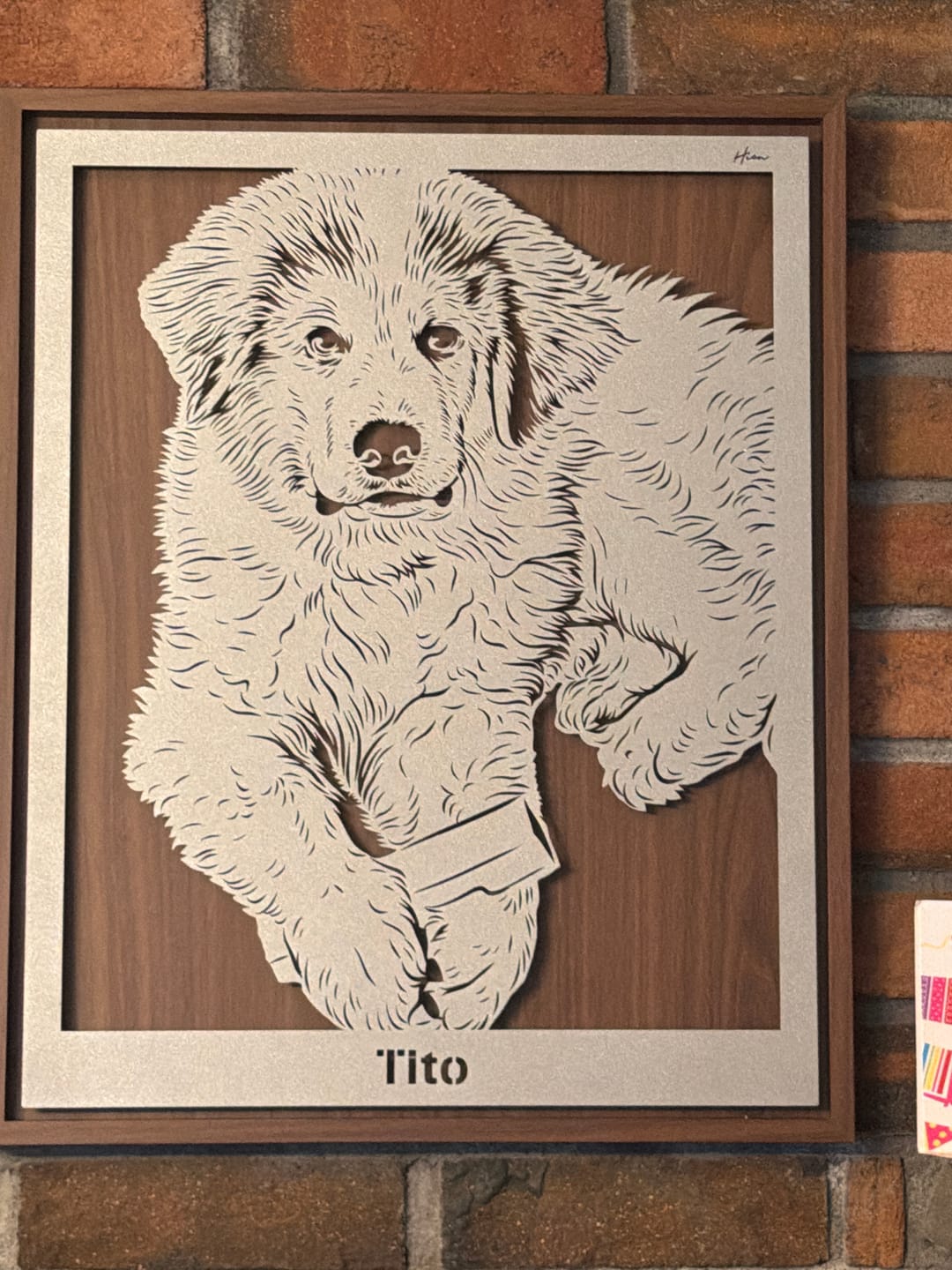 Customer photo review of Custom Pet Metal Portrait