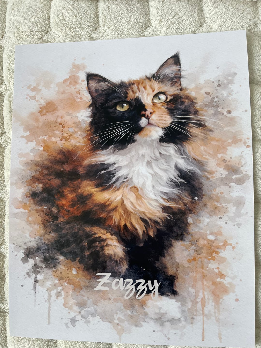 Customer photo review of Watercolour Realistic Portrait - Personalised Poster