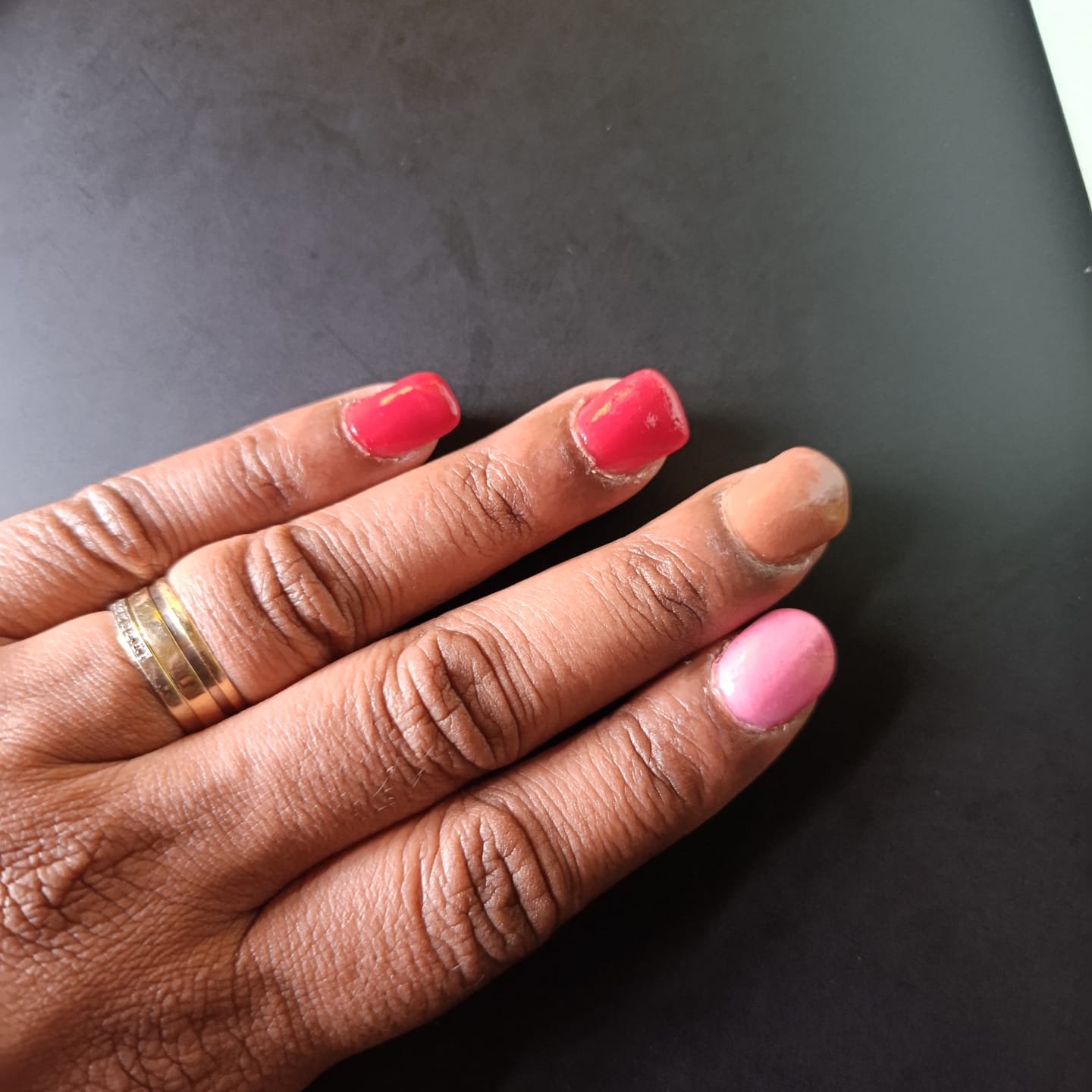 Customer photo review of Rose Red Dipping Powder