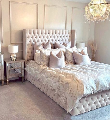 Customer photo review of Dora Wingback Chesterfield Designer Bed