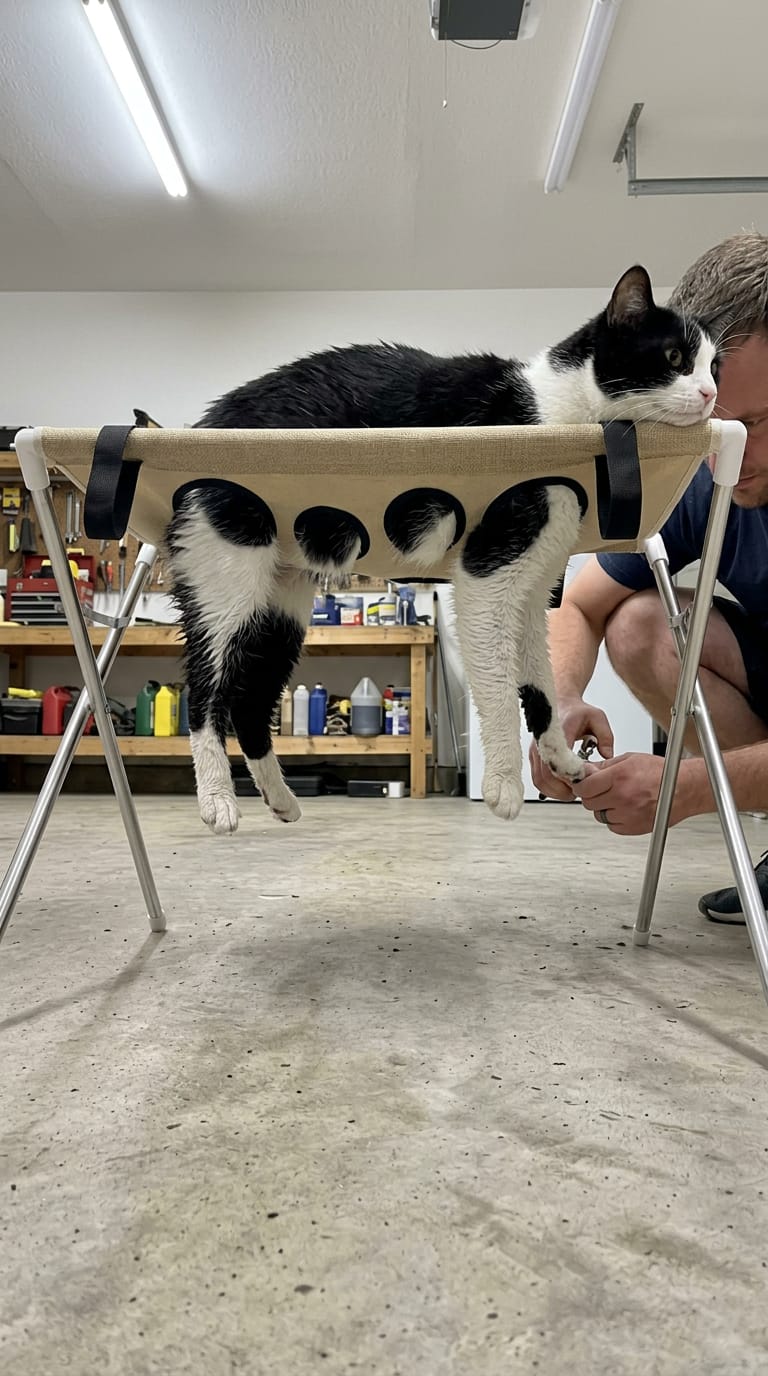 Customer photo review of Pet Grooming Hammock