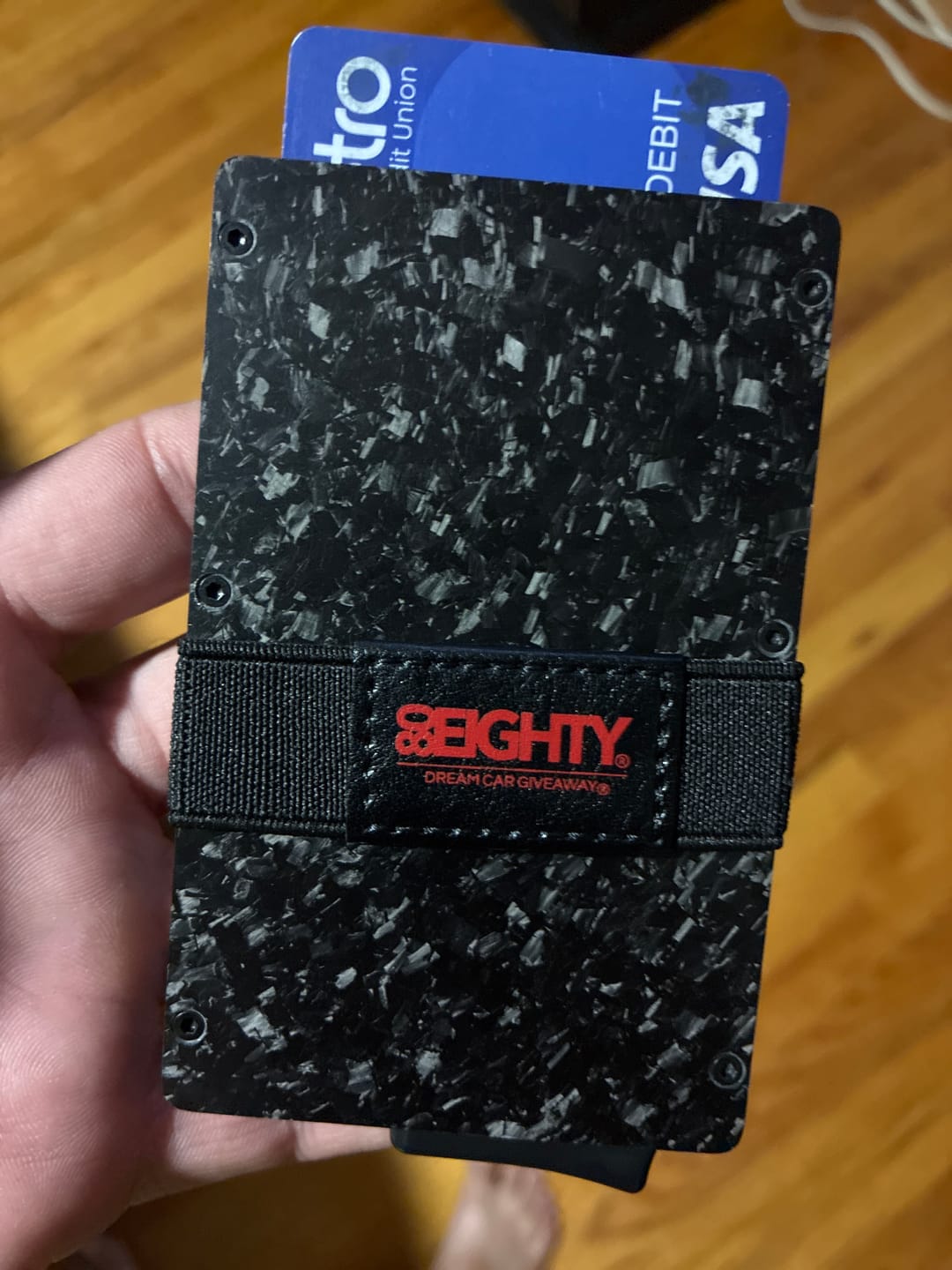 Customer photo review of 80Eighty® Minimalist Forged Carbon Wallet