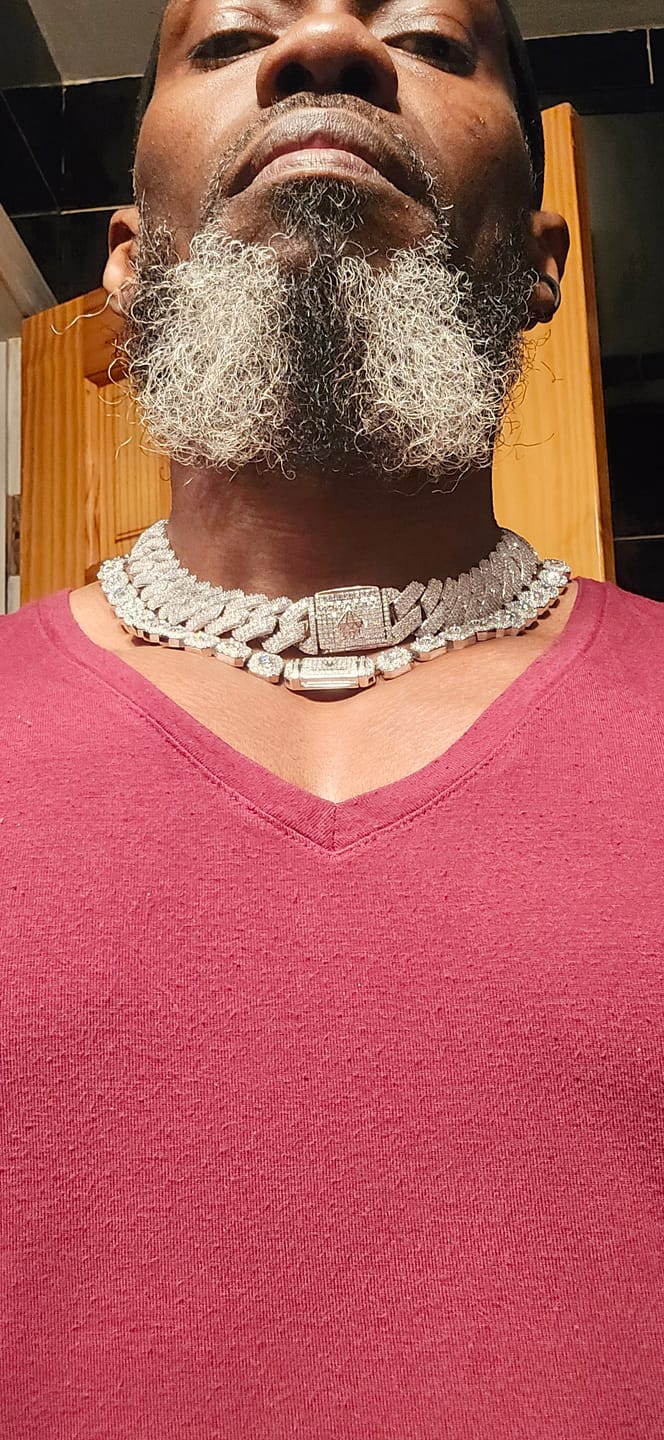 Customer photo review of 20mm Moissanite Monaco Chain - Silver - D Color - VVS1