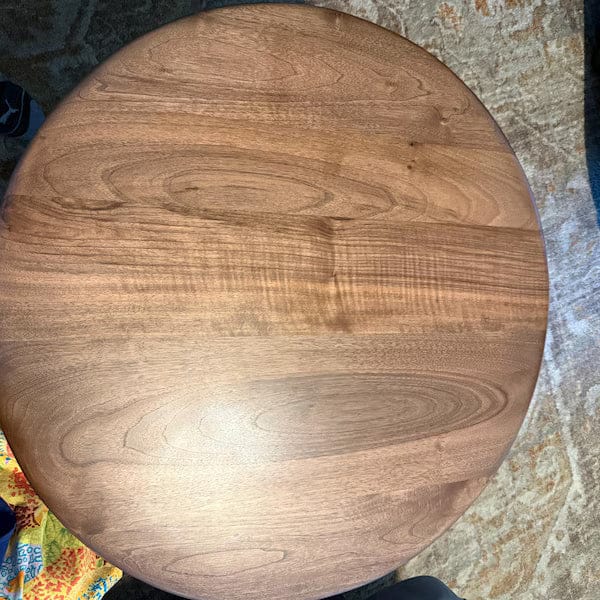 Customer photo review of Petra Wood Round Coffee Table | Mid Century Modern Design