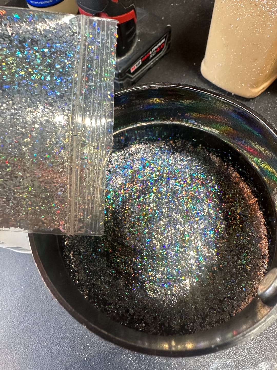 Customer photo review of Silver Holographic SuperFlake Dry Pigment