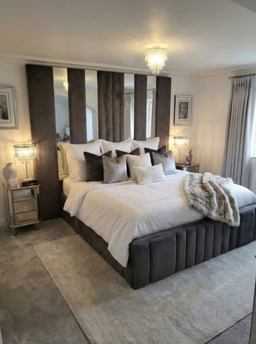 Customer photo review of Mary Hybrid Mirror Wide Extended Headboard Bed