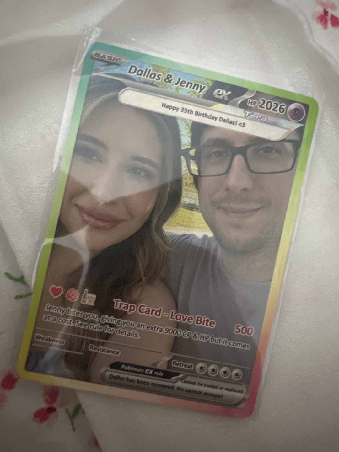 Customer photo review of Custom Pokémon Cards with Anime Picture, Personalized Poke Cards Animated Style Gifts for Him and Her - CPC-04.B