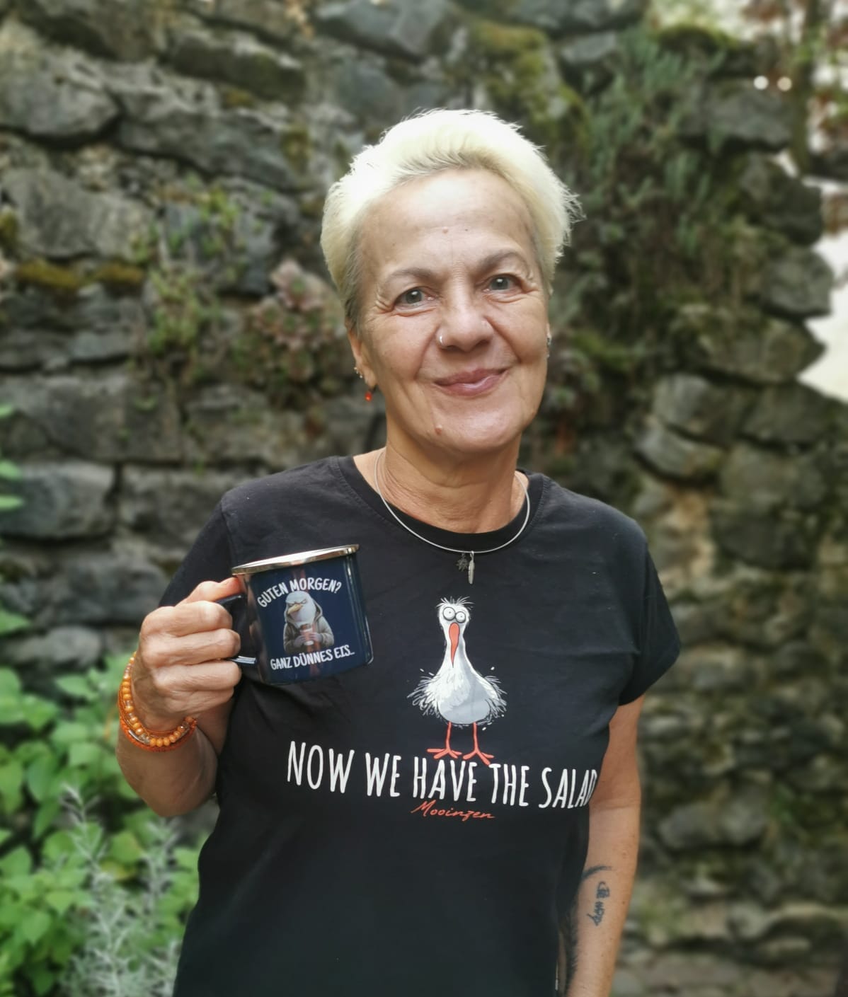 Customer photo review of Guten Morgen ganz dünnes Eis · Emaille Tasse