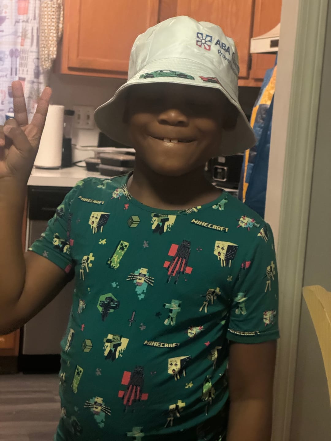 Customer photo review of Minecraft: Midnight Mobs Bamboo Kids Pajama Short Set