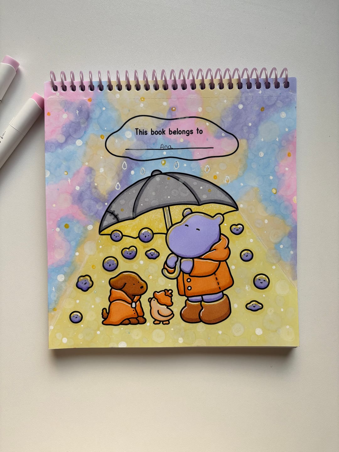 Customer photo review of Ohuhu x Coco Wyo Cozy Mood Coloring Kit, Honolulu B 48 Colors Alcohol Markers with Brush & Fine Dual Tips, Coloring Book with Mood Tracker Pages