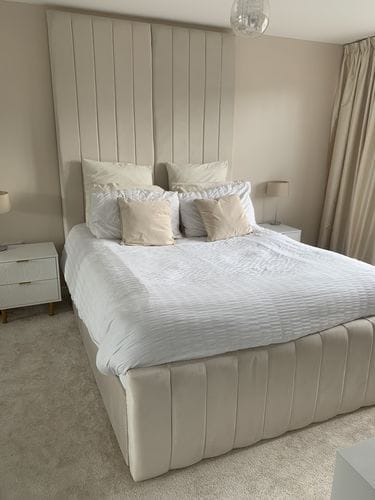 Customer photo review of Lanaya Linear Panel Bed