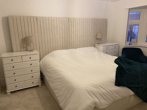 Customer photo review of Hugo Lines Panel Wide Headboard Bed