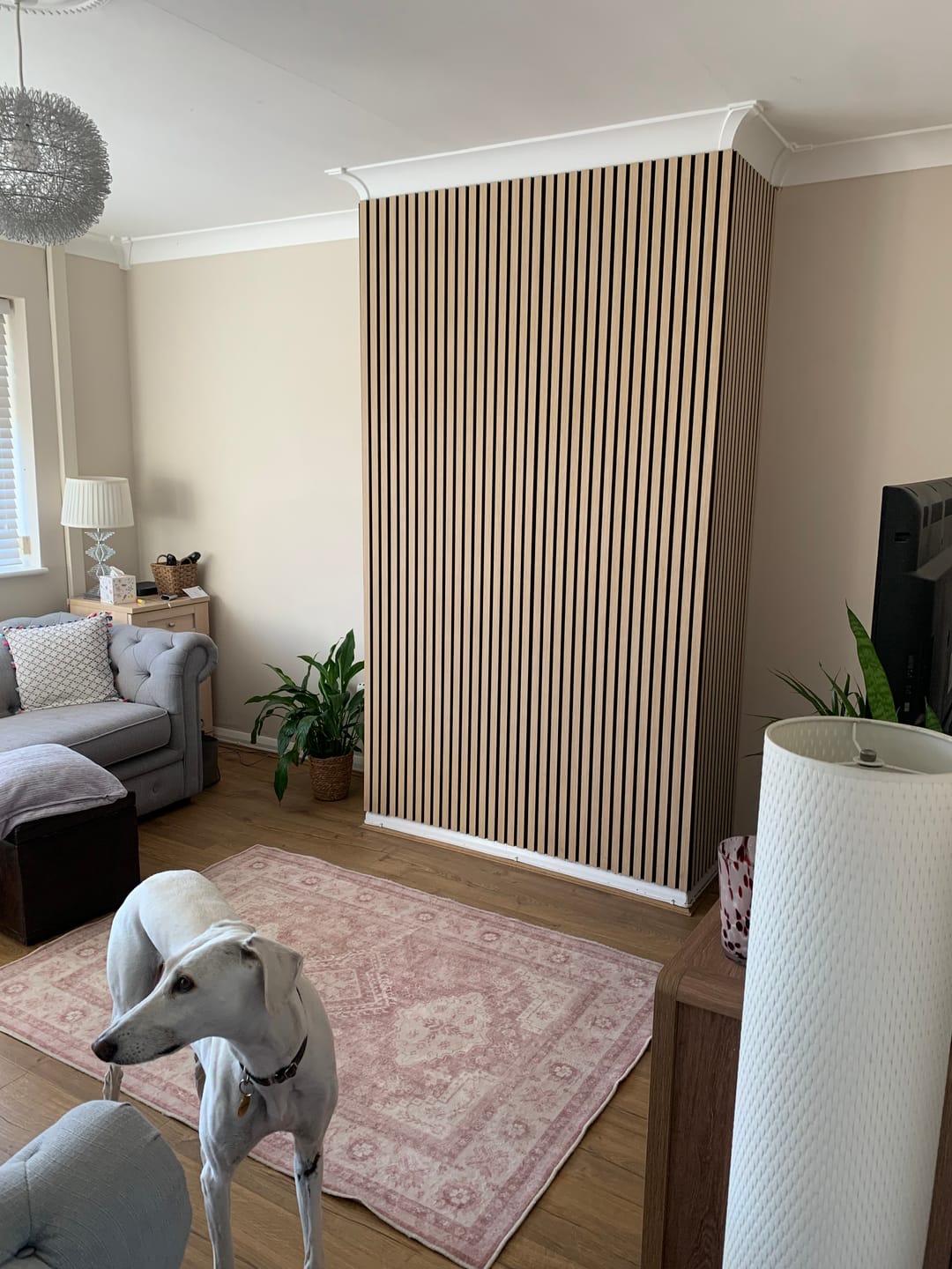 Customer photo review of Acoustic Slat Wall Panels Wooden Decorative Wall Panels Natural Oak Premium 2.4m x 0.6m