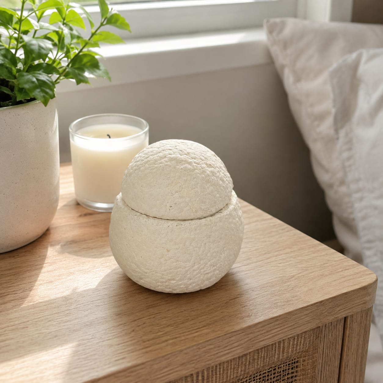 Customer photo review of LovFur™ Snowmelt Mycelium Pet Urn