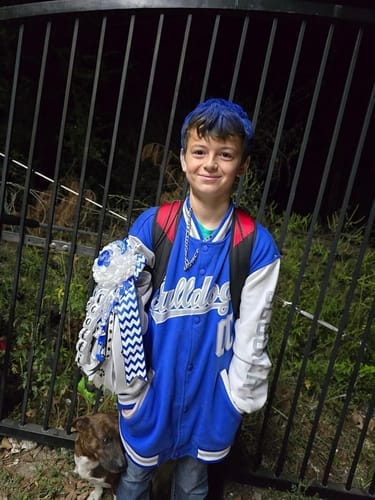 Customer photo review of Custom Royal White Letterman Jacket with Contrast Sleeves Varsity Full-Snap