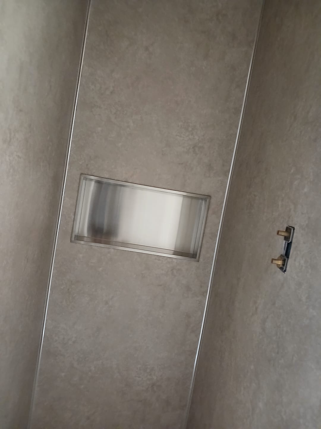 Customer photo review of Premium Beige Concrete Matt Shower Wall Panel - 1M x 2.4M