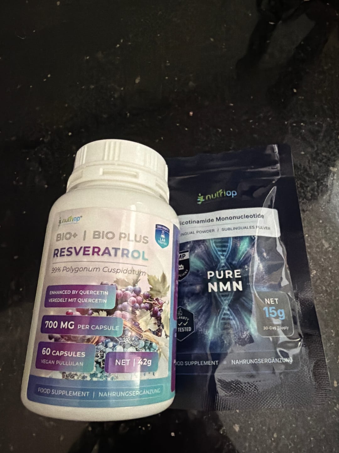 Customer photo review of Nutriop® Resveratrol + Quercetin 700mg - Foundational SIRT1 Longevity Stack (60 Capsules)