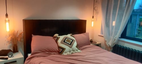 Customer photo review of Acton Stripe Winged Divan Drawer Storage Bed