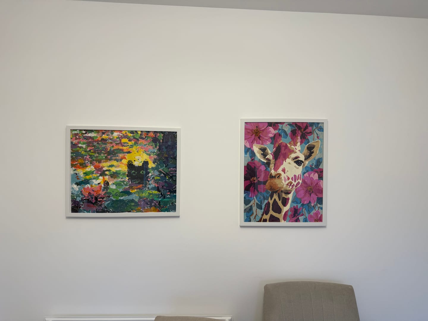 Customer photo review of A Water lilies cat | Paint by Number