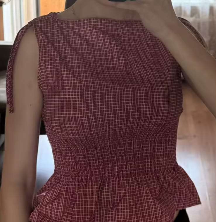 Customer photo review of Eleanor Smocked Peplum Top