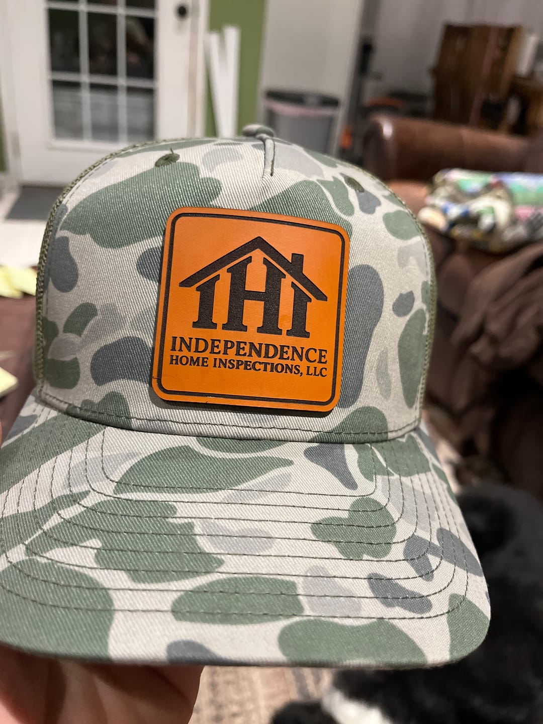 Customer photo review of Richardson CAMO Custom Leather Patch Hats