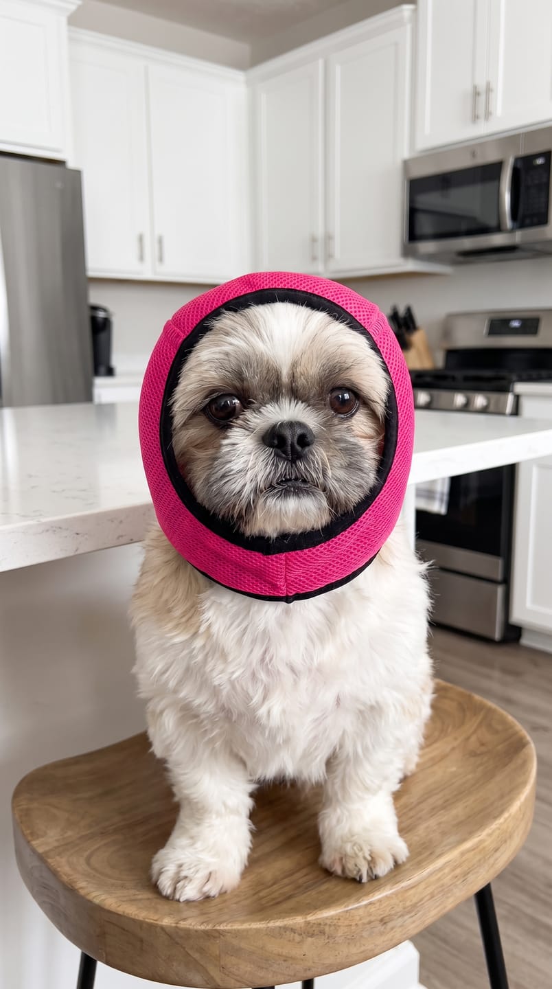 Customer photo review of Orejeras Calmantes para perros