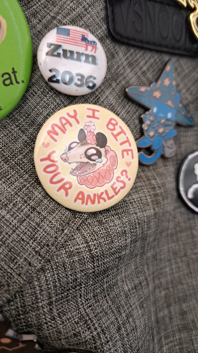 Customer photo review of Party Opossum Buttons