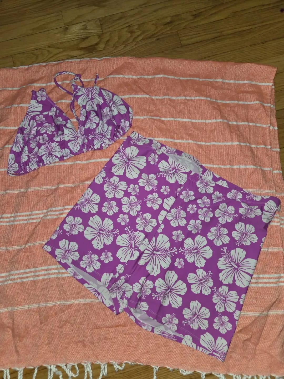 Customer photo review of Hibiscus Honey Triangle Bikini Top final sale