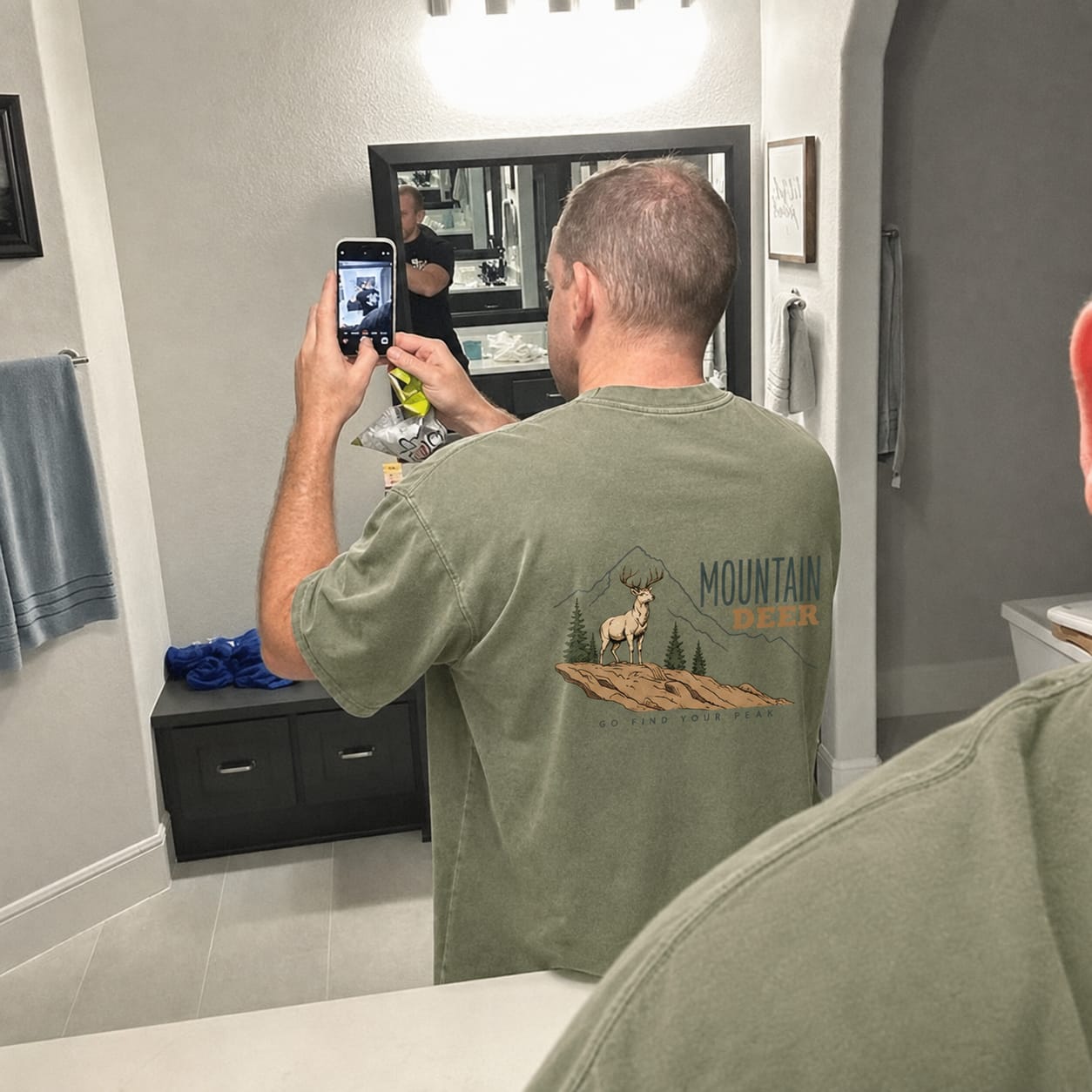 Customer photo review of Go Find Your Peak Washed Print Tee