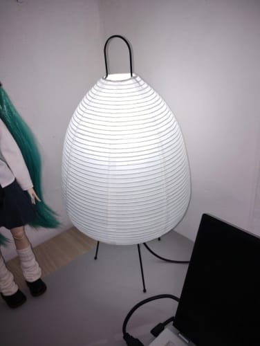 Customer photo review of Japanese Paper Lantern Floor Lamp | Stand Light for Home